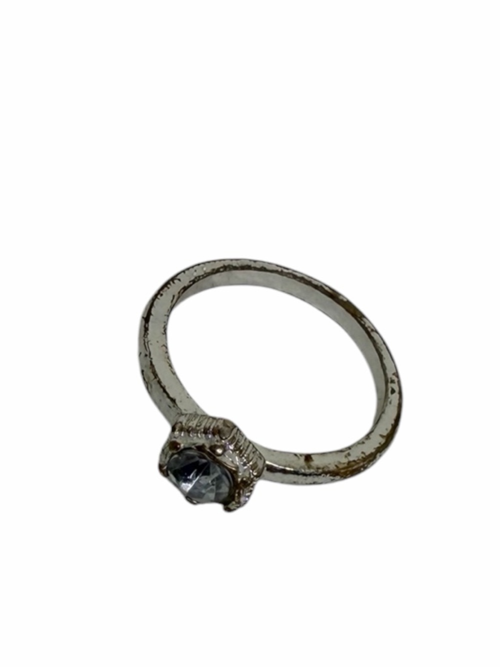 Faux Diamond Silver Ring